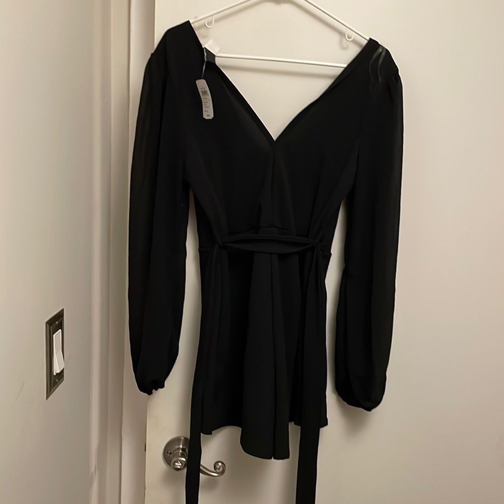 Black long sleeve / short set romper